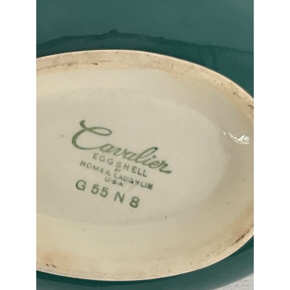 Cavalier Eggshell Homer Laughlin Creamer Green‎ Floral Gold Trim Porcelain - Picture 6 of 6